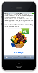 Fruktkorgar på iPhone
